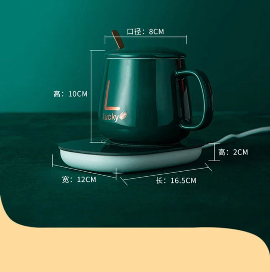 Tasse Céramique Chauffée avec Support à Thermostat 55°C