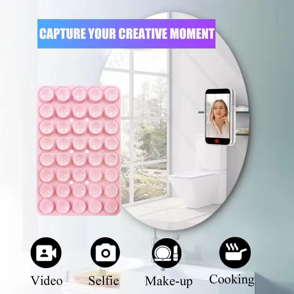 Lot de 3 supports de téléphone à ventouse en silicone, support antidérapant