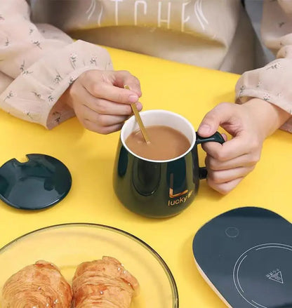 Tasse Céramique Chauffée avec Support à Thermostat 55°C