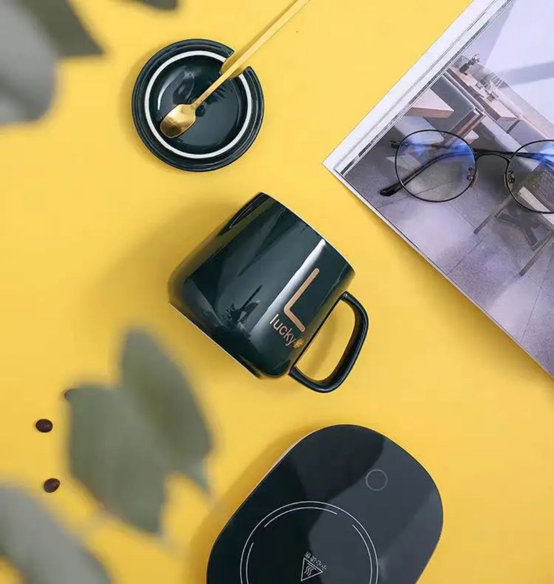 Tasse Céramique Chauffée avec Support à Thermostat 55°C