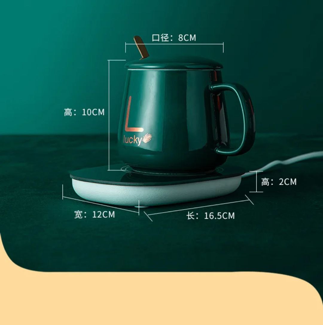 Tasse Céramique Chauffée avec Support à Thermostat 55°C