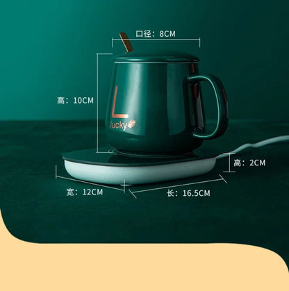 Tasse Céramique Chauffée avec Support à Thermostat 55°C