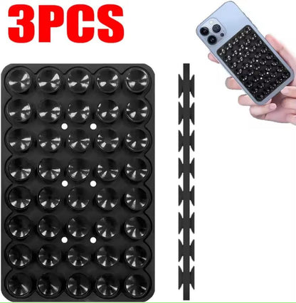 Lot de 3 supports de téléphone à ventouse en silicone, support antidérapant