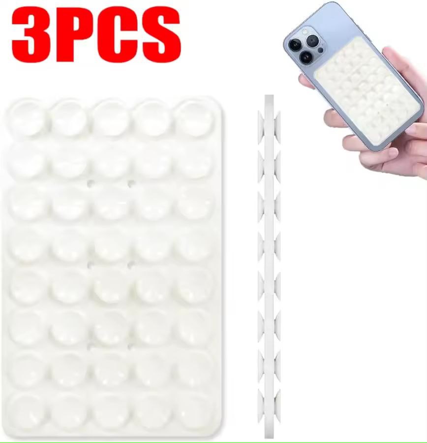 Lot de 3 supports de téléphone à ventouse en silicone, support antidérapant