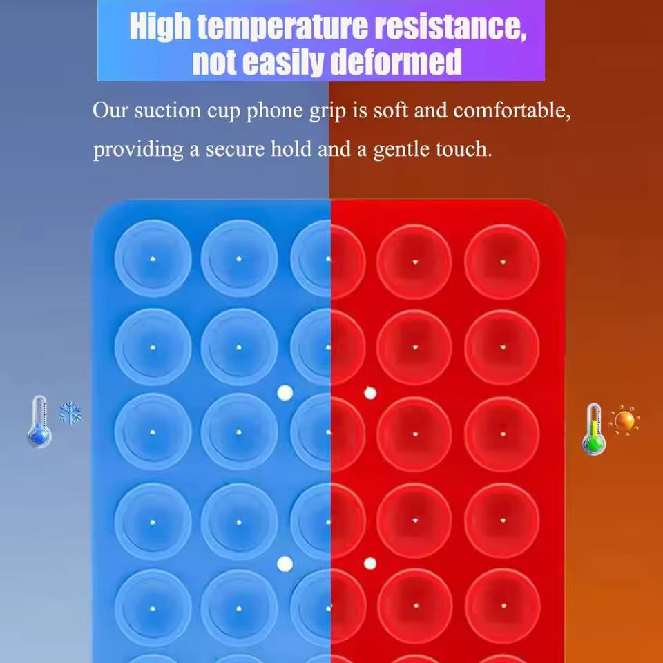 Lot de 3 supports de téléphone à ventouse en silicone, support antidérapant